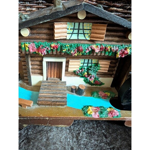 VTG Swiss Chalet Jewelry Box Water Wheel Alpine Country Cottagecore Trinket Hide - Picture 3 of 13